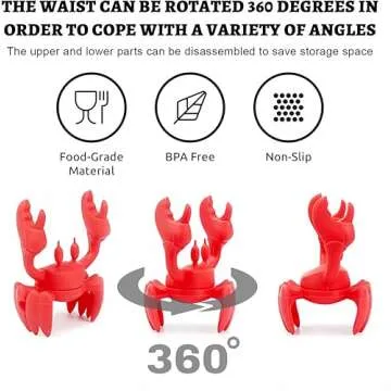 2 Pcs Crab Spoon Holder for Pot - Silicone Heat-Resistant & Non-Slip Utensil Rest, Funny Kitchen Organizer with Crab Design, Stove Cooking Gift Accessories
