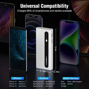 Aibocn 10,000mAh Portable Charger with Flashlight