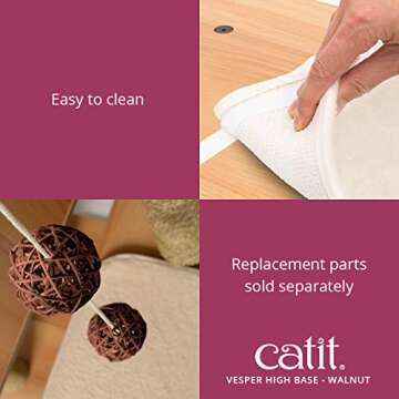 Vesper Cat Tree, High Base, Walnut, 52045