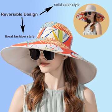 Uerymit Sun Hats for Women Summer Floppy Hat Wide Brim Sun Hat UV Protection Packable Beach Bucket Hat for Hiking Garden Travel Yellow
