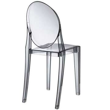 Modway Casper Modern Acrylic Stacking Kitchen and Dining Room Chair in Smoke - Fully Assembled