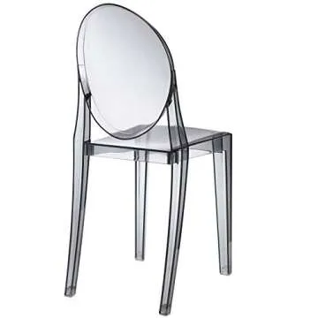 Modway Casper Modern Acrylic Stacking Kitchen and Dining Room Chair in Smoke - Fully Assembled