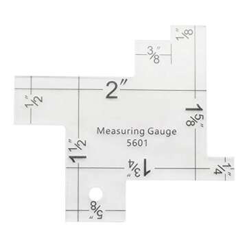 NX Garden Mini Sewing Measuring Gauge Transparent Acrylic Quilting Rulers Imperial Metric Scale Knit...