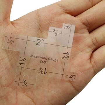 NX Garden Mini Sewing Measuring Gauge Transparent Acrylic Quilting Rulers Imperial Metric Scale Knitting Sewing Tools