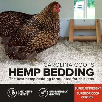 Carolina Coops Hemp Bedding for Chicken Coop - Highly Absorbent, Long Lasting, Soft & Low Dust - Expands up to 5 Cubic Feet, Ideal for Poultry, Rabbits, Guinea Pigs, Hamsters, Horses, Goats