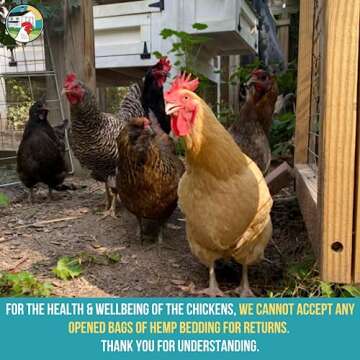 Carolina Coops Hemp Bedding for Chicken Coop - Highly Absorbent, Long Lasting, Soft & Low Dust - Expands up to 5 Cubic Feet, Ideal for Poultry, Rabbits, Guinea Pigs, Hamsters, Horses, Goats