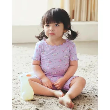 Buy VAENAIT BABY Toddler Pajamas 2pc Shirring Purple Posy Set