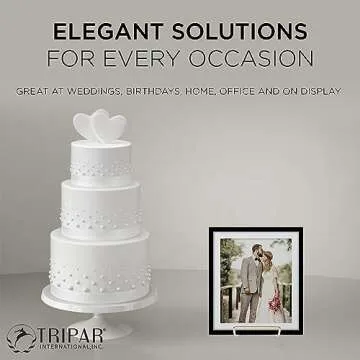 TRIPAR 6-Inch Metal Brass Plated Square Book Holder/Stand, Wire Mini Easel, Small Photo Stands for Table, Display for Picture Frames, Plaques & Plates