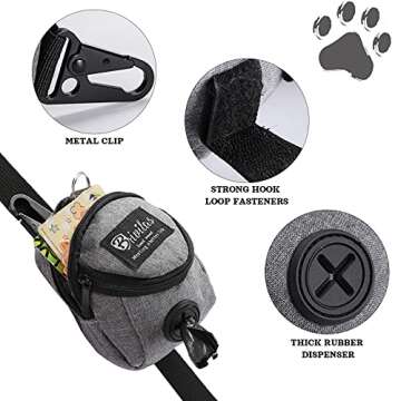 Talltalk 2-in-1 Dog Waste Carrier & Holder - Pet Poop Bag Dispenser with Zipper, Metal Button - Pink, Gray