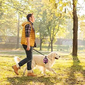 Talltalk 2-in-1 Dog Waste Carrier & Holder - Pet Poop Bag Dispenser with Zipper, Metal Button - Pink, Gray