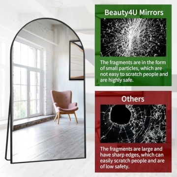 Beauty4U 76" x 37" Arch Full Length Mirror for Home