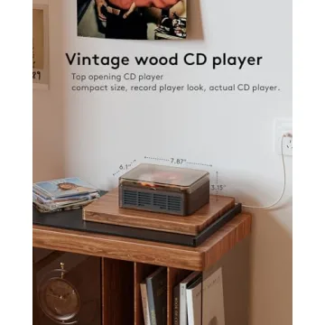 CARONSORT Bluetooth CD Player with Remote - Retro Wood Speaker
