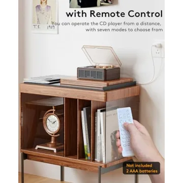 CARONSORT Bluetooth CD Player with Remote - Retro Wood Speaker