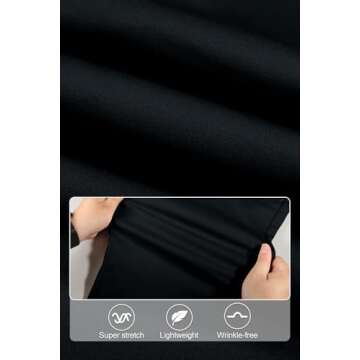 GINGTTO Black Dress Pants for Men Slim Fit Stretch Chinos for Men Fashion(34W32L,Black Plain)