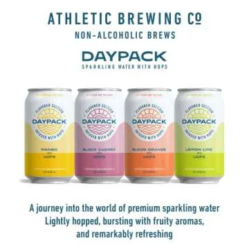 Athletic Brewing Company DayPack Sparkling Hop Water - 24-Pack of Variety Flavored Seltzer - Zero-Ca...
