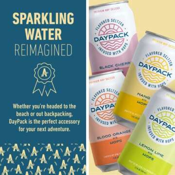 Athletic Brewing Company DayPack Sparkling Hop Water - 24-Pack of Variety Flavored Seltzer - Zero-Calorie, Zero-Carbs - Natural Ingredients For A Great Tasting Drink - 12 Fl Oz Cans