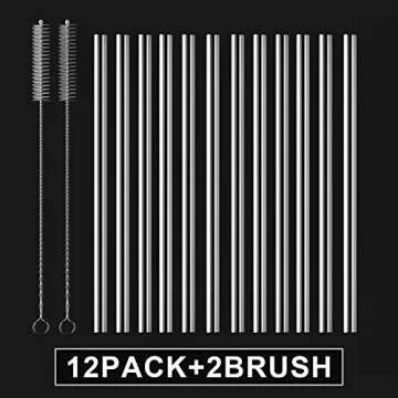 HeykirHome 12-Pack Reusable Glass Straws - Elegant, Eco-Friendly, and Perfect for Any Drink!