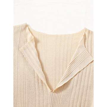 MakeMeChic Women's Solid Long Sleeve Crop Top & Drawstring Waist Shorts 2 Piece Set Apricot S