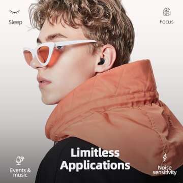 Ear Plugs for Sleeping 45dB Noise Cancelling Ear Plugs for Focus, Concert & Event, Work Silicone Hearing Protection Earplugs with 8 Ear Tips Reusable Noise Reduction Ear Plug with Carrying Case Black