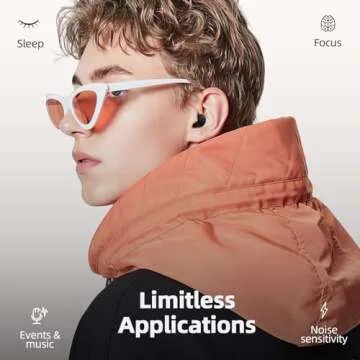 Ear Plugs for Sleeping 45dB Noise Cancelling Ear Plugs for Focus, Concert & Event, Work Silicone Hearing Protection Earplugs with 8 Ear Tips Reusable Noise Reduction Ear Plug with Carrying Case Black