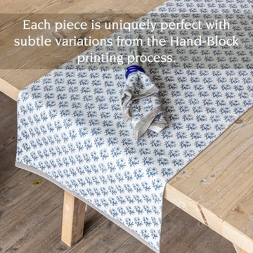 Unique Hand-Blocked Cotton Table Runner for Home Decor