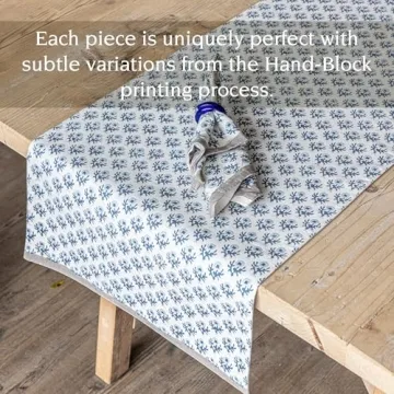 Unique Hand-Blocked Cotton Table Runner for Home Decor