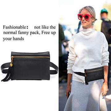 Stylish Fashion Leather Fanny Pack with Tassels - Perfect for Fashion-Forward Women!