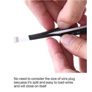 Alex Tech 25ft - 1/8 inch Cord Protector Wire Loom Tubing Cable Sleeve Split Sleeving For USB Cable ...