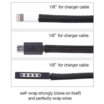 Alex Tech 25ft - 1/8 inch Cord Protector Wire Loom Tubing Cable Sleeve Split Sleeving For USB Cable Power Cord Audio Video Cable – Protect Cat From Chewing Cords - Black