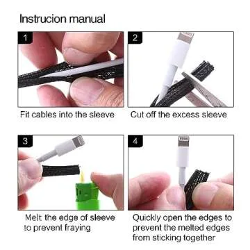 Alex Tech 25ft - 1/8 inch Cord Protector Wire Loom Tubing Cable Sleeve Split Sleeving For USB Cable Power Cord Audio Video Cable – Protect Cat From Chewing Cords - Black