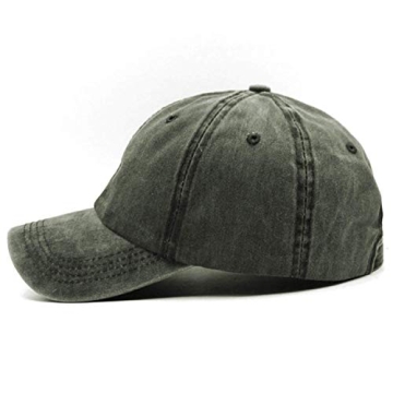 Unisex Vintage Washed Baseball Cap in Army Green