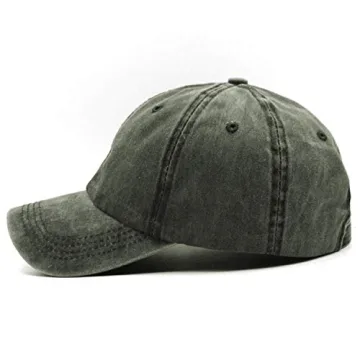 Unisex Vintage Washed Baseball Cap in Army Green