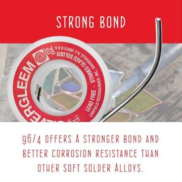 Canfield Silvergleem Lead Free Silver Solder Wire for Stained Glass Solder Crafting and Jewelry Making (96% Tin / 4% Silver) - 1/2 Lb Spool (1 Pack)