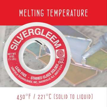 Canfield Silvergleem Lead Free Silver Solder Wire for Stained Glass Solder Crafting and Jewelry Making (96% Tin / 4% Silver) - 1/2 Lb Spool (1 Pack)