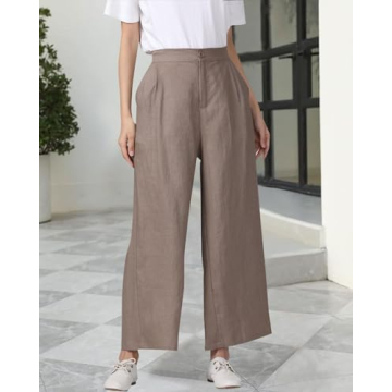 Aeneontrue Women's Linen Wide Leg Casual Pants 2025