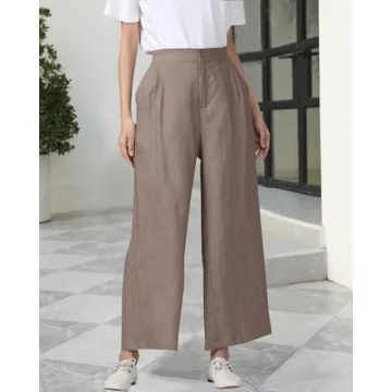 Aeneontrue Women's Linen Wide Leg Casual Pants 2025