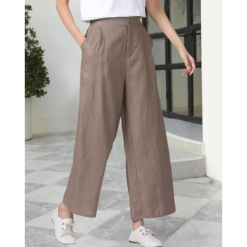 Aeneontrue Women's Linen Wide Leg Casual Pants 2025