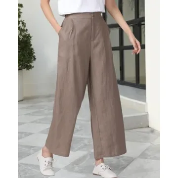 Aeneontrue Women's Linen Wide Leg Casual Pants 2025