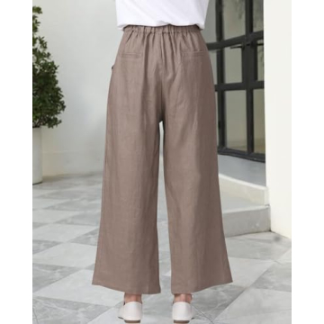 Aeneontrue Women's Linen Wide Leg Casual Pants 2025