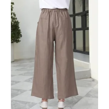 Aeneontrue Women's Linen Wide Leg Casual Pants 2025