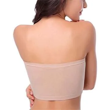 HOEREV Bandeau Bra with Removable Soft Cups, Black