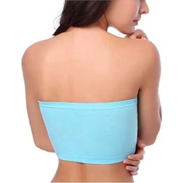 HOEREV Bandeau Bra with Removable Soft Cups, Black