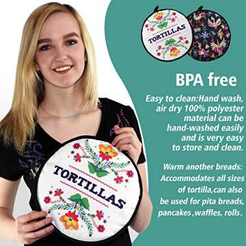 TWO SIDED Tortilla Warmer | 11" Microwaveable Pouch Keeps Tortillas Warm!