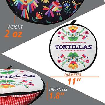 Tortilla Warmer: Two Sides for All Occasions, 11” Insulated