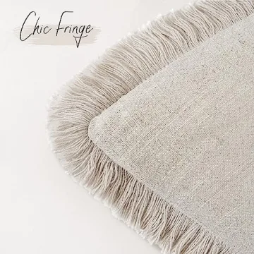 Foindtower Soft Fringe Decorative Pillow Covers Set of 2