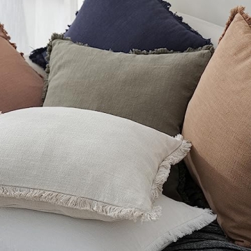 Foindtower Soft Fringe Decorative Pillow Covers Set of 2