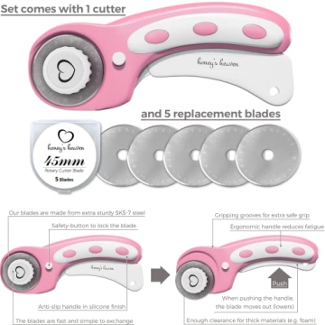 Pink Rotary Cutter Set for Seamless Crafting and Sewing