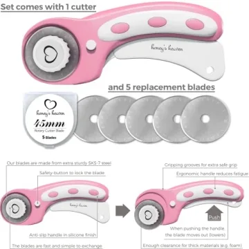 Pink Rotary Cutter Set for Seamless Crafting and Sewing