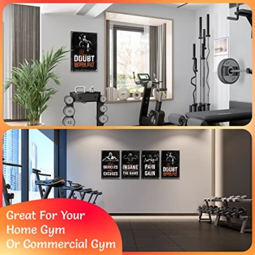 Premium Motivational Gym Posters Set x4 Inspirational Wall Art