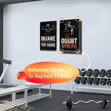 Premium Motivational Gym Posters Set x4 Inspirational Wall Art